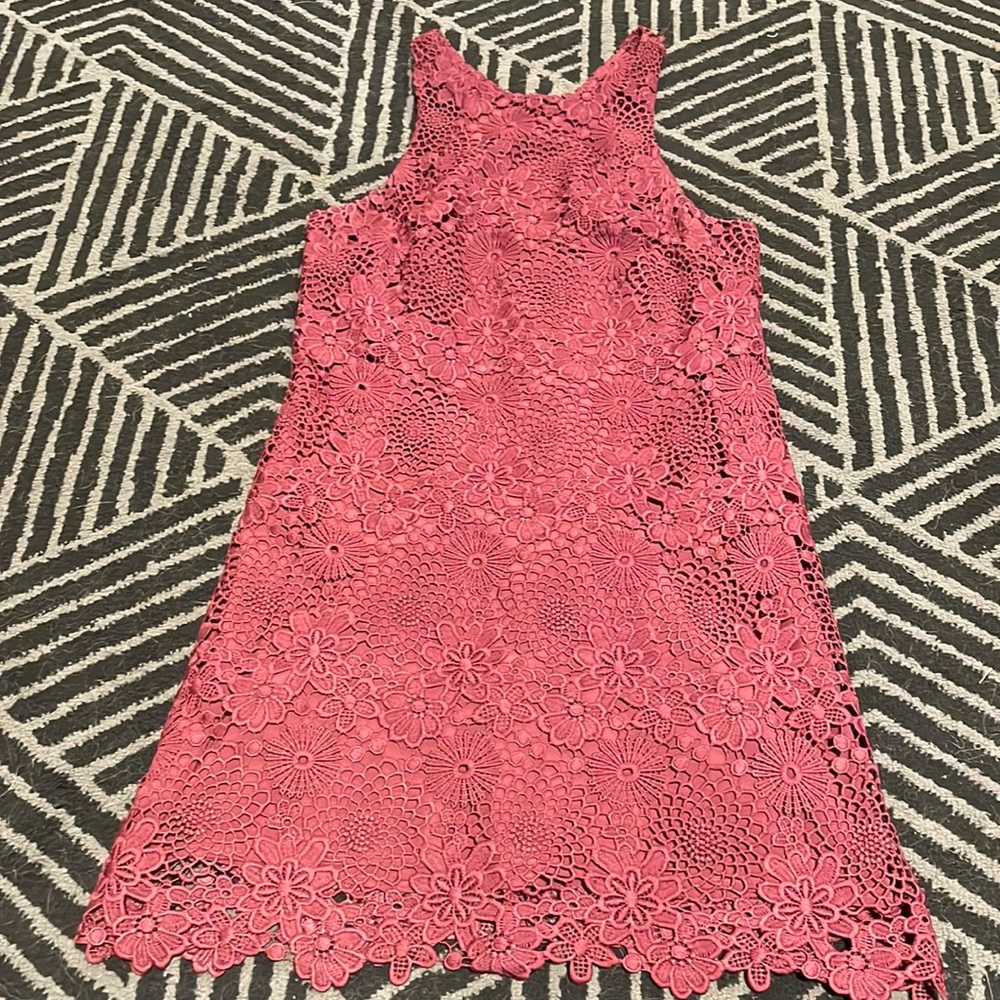 Lace mini dress in plum